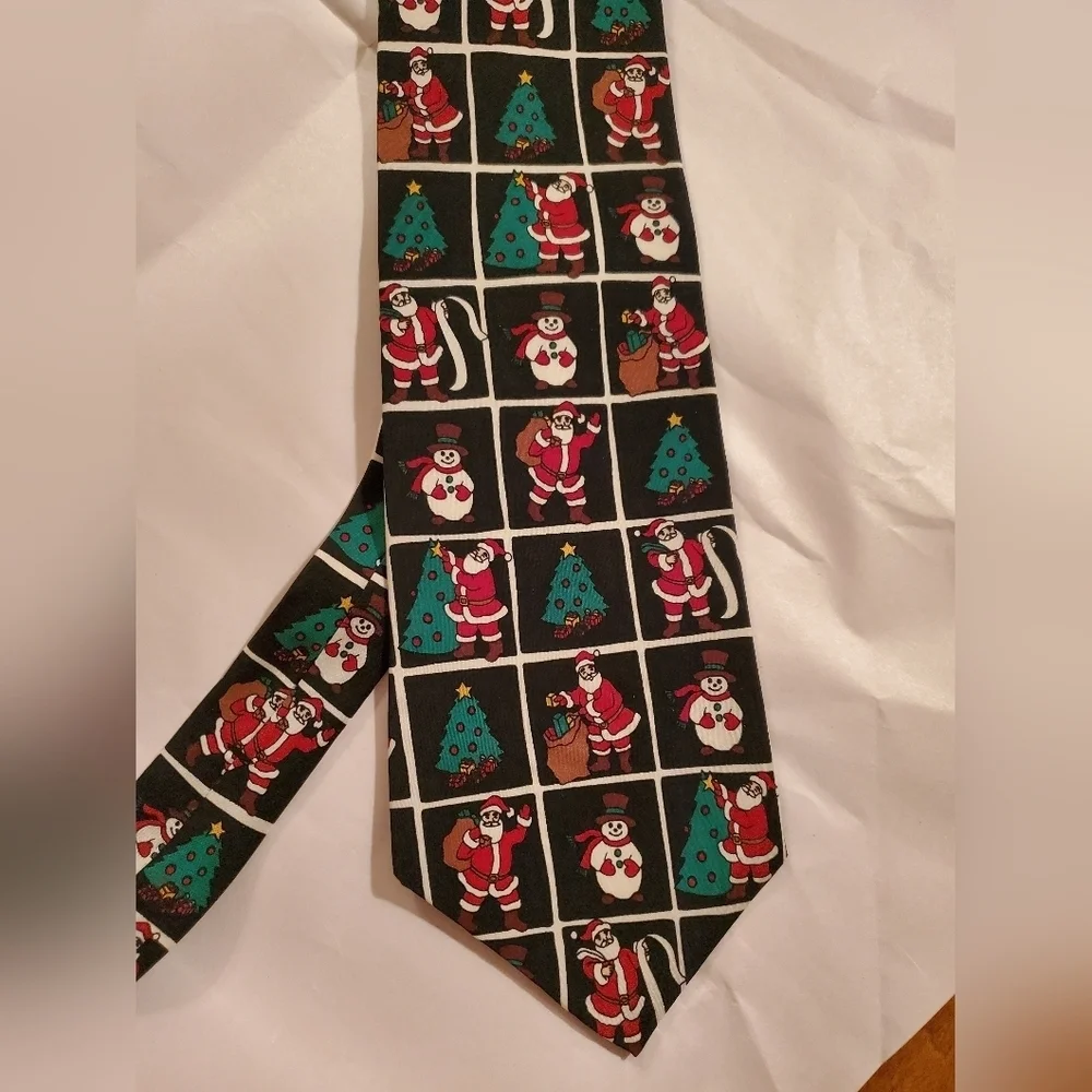John Henry Silk Ugly Christmas  Work Neck Tie Santa Clause